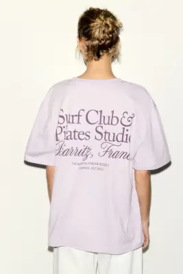 T-shirt oversize - Violet clair/Surf — photo 3
