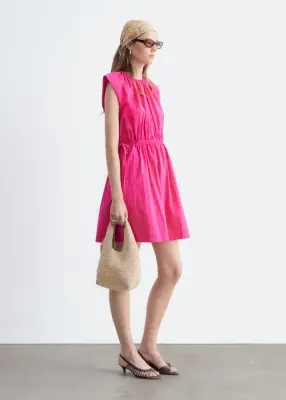 Robe sans manches cordon de serrage à la taille - Rose vif — photo 5