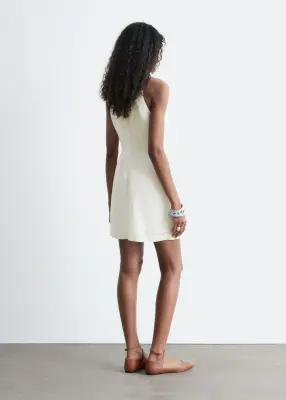 Robe courte en lin - Blanc — photo 4