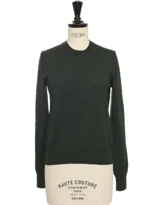 Pull col rond en 100% laine vert foncé Prix boutique 270€ Taille XS — photo 1