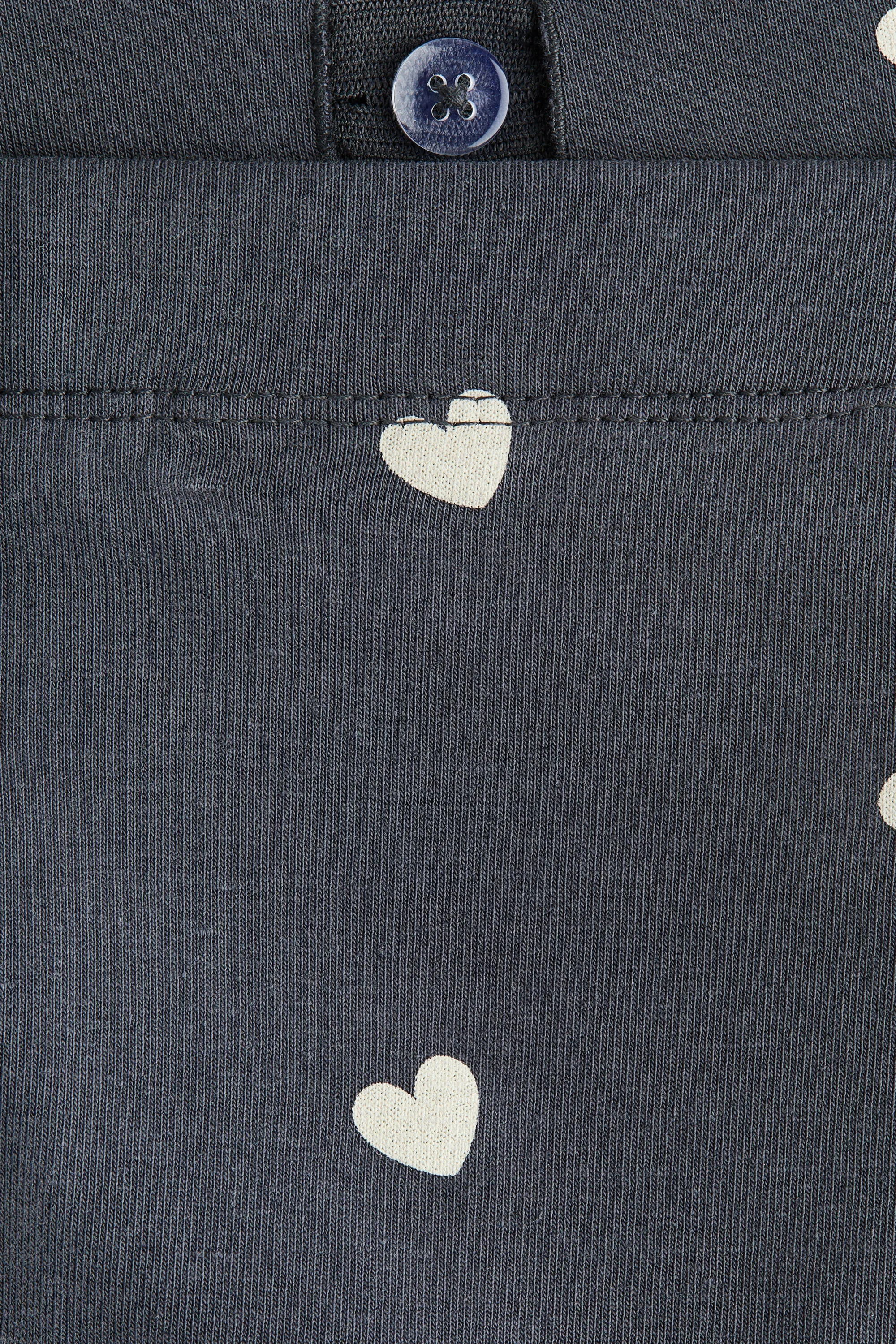 Legging à l'intérieur brossé - Gris foncé/cœurs