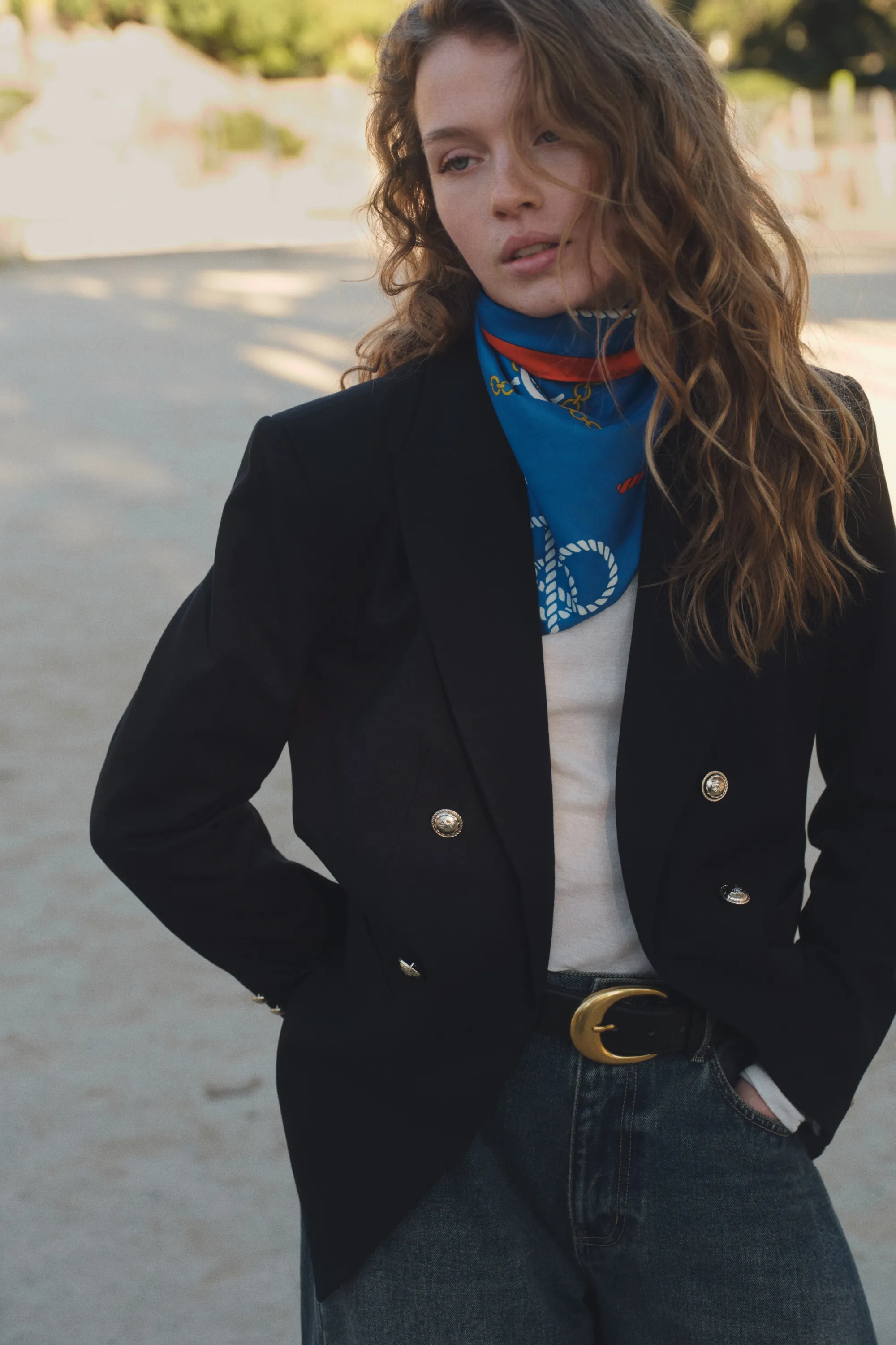 Blazer à fermeture croisée - Bleu marine