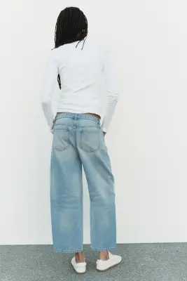 Barrel High Waist Ankle Jeans - Bleu denim clair — photo 3