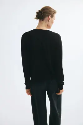 Gilet en maille fine - Noir — photo 3