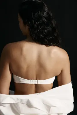 Haut de maillot balconnet paddé - Crème — photo 2