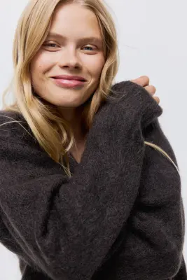 Gilet en mohair mélangé - Marron foncé — photo 1