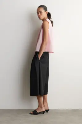 TOP SANS MANCHES PLISSÉ - ROSE — photo 2