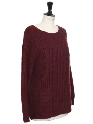 Pull col rond en grosse maille d'alpaga et laine mélangée zip côté Prix boutique 350€ Taille S — photo 3