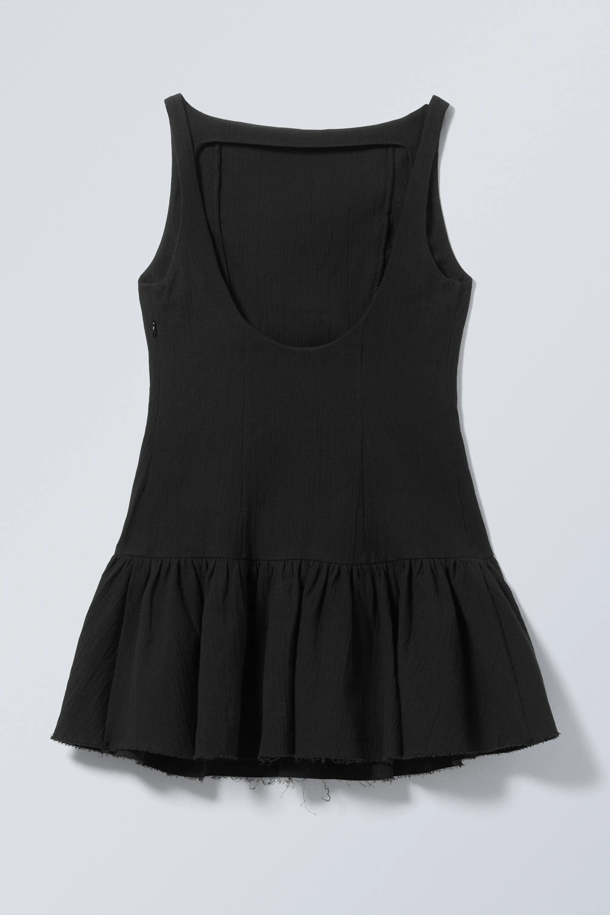 Mini-robe en sergé sans manches - Noir
