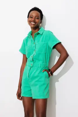 Combishort en toile Femme — photo 3
