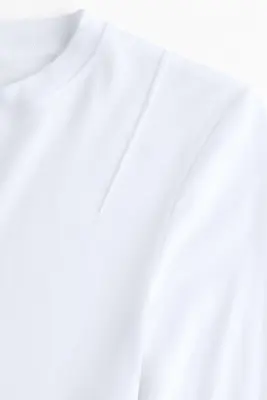 Top en coton pima - Blanc — photo 3