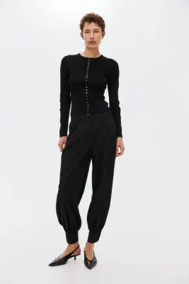 Pantalon à jambes ballon - Noir — photo 2