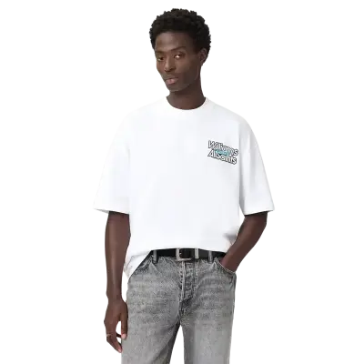 Williams X AllSaints Pole Crew Neck T-Shirt Ashen White — photo 2
