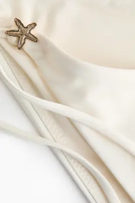Bas de maillot Tanga à nouer - Crème — photo 3