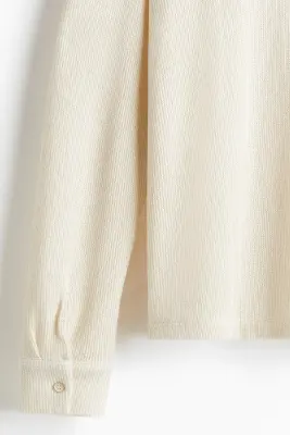 Chemise Regular Fit en maille texturée - Beige clair — photo 1