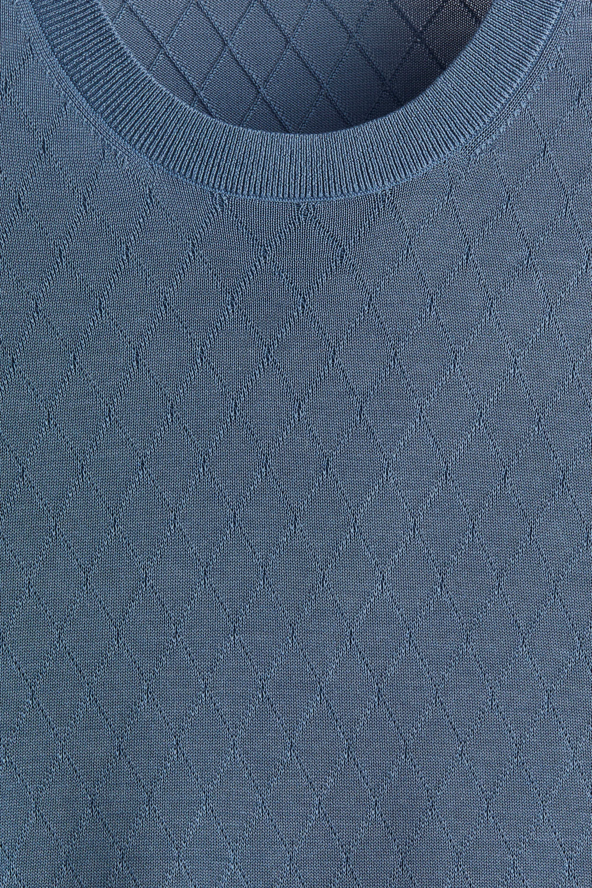 T-shirt Slim Fit en maille - Bleu