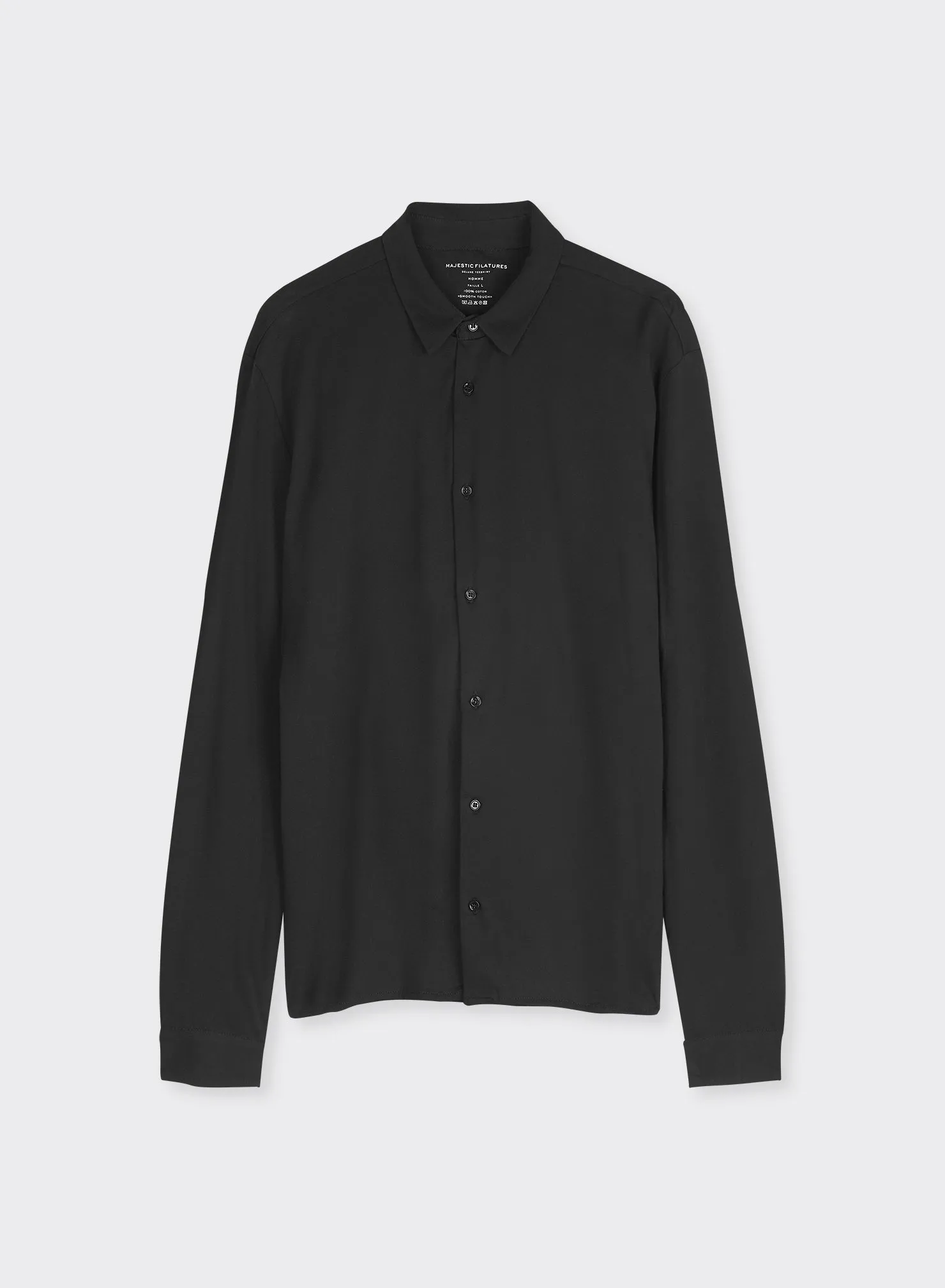 Chemise Noir Manches Longues en Coton
