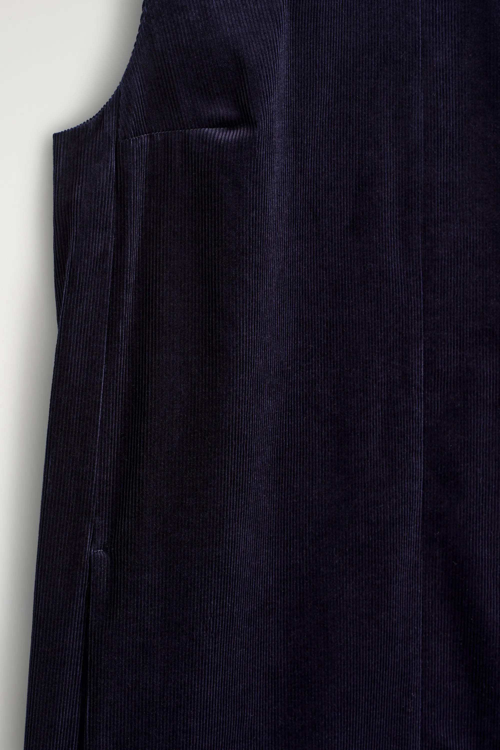 ROBE COURTE DROITE EN VELOURS CÔTELÉ - BLEU MARINE