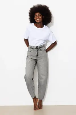 Jean balloon taille haute — photo 4