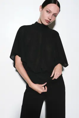 Top à effet drapé avec dos bénitier - Noir — photo 1