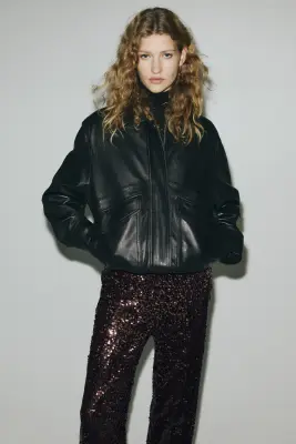 Pantalon à sequins - Marron foncé — photo 2