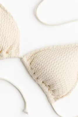 Haut de maillot triangle paddé - Crème — photo 4