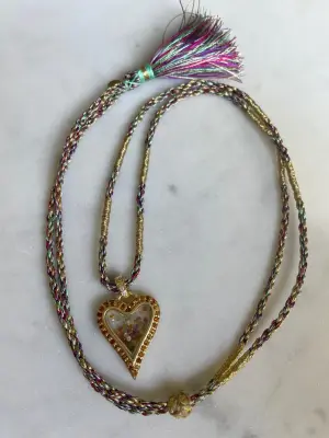 Nouveau ! ROOM SERVICE JEWELRY Collier Passion Heart Cordon Rainbow — photo 2