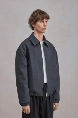 Exhibition Jacket - Flanelle de laine Gris Chiné — photo 4