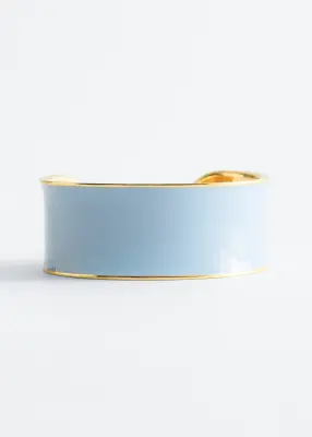 Bracelet manchette bicolore - Bleu clair/Doré — photo 2