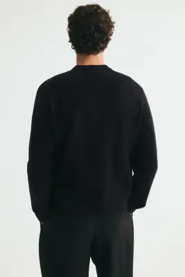 Pull Regular Fit à la finition brossée - Noir — photo 2