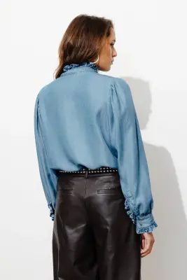 Chemise volantée en lyocell — photo 4