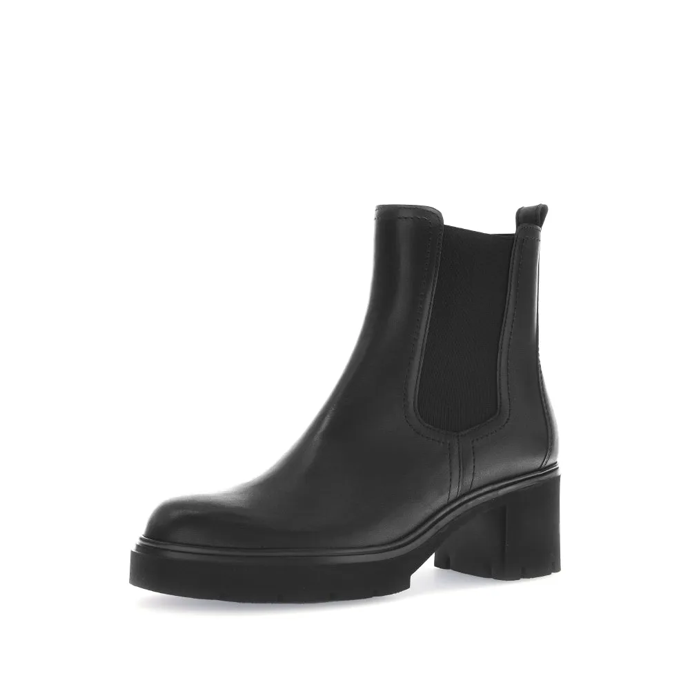 Bottines Gabor 71.870.27 Noires - Cuir Lacets Grande Pointure Femme