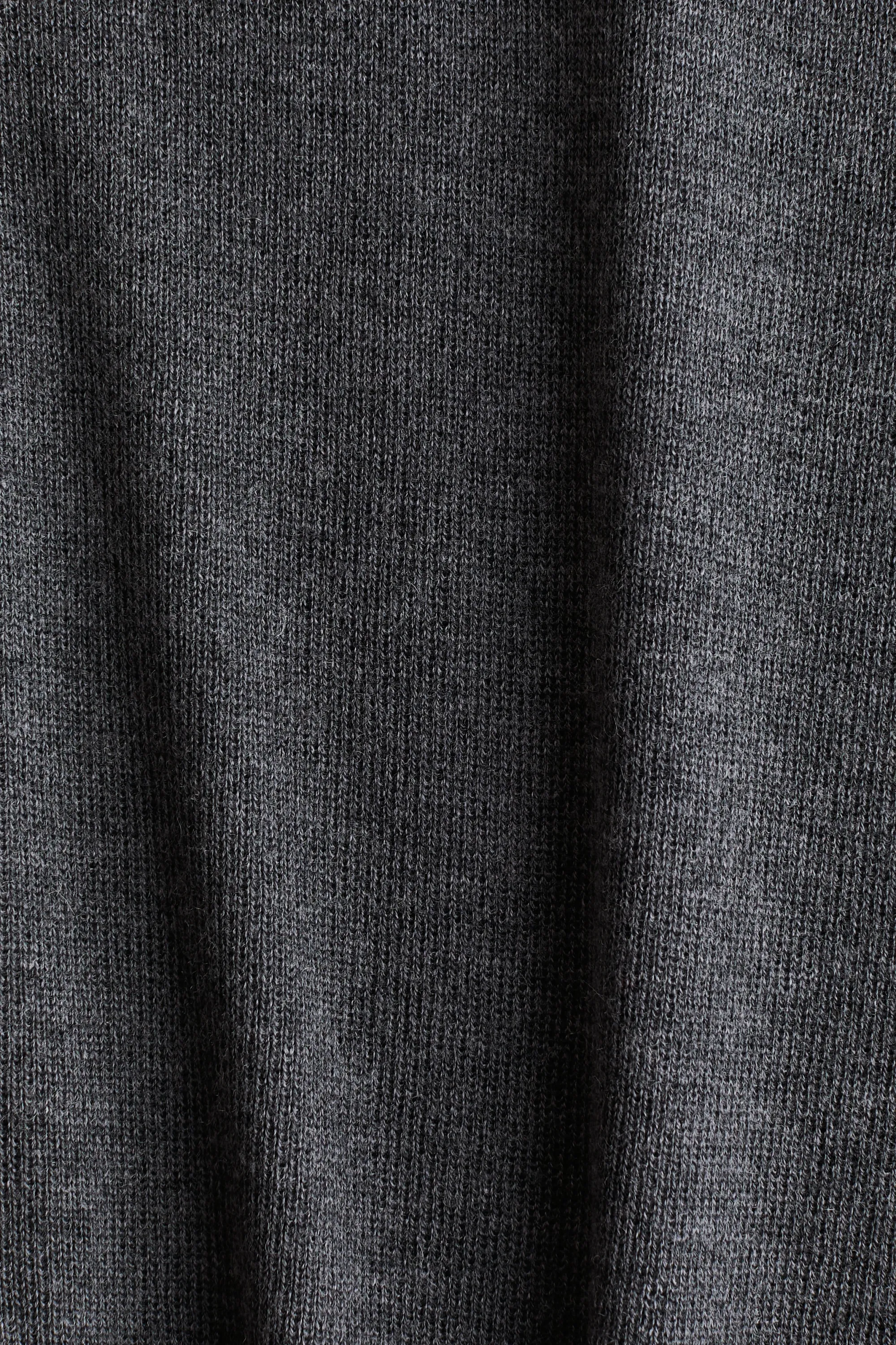 Top en maille fine avec col cheminée - Gris foncé