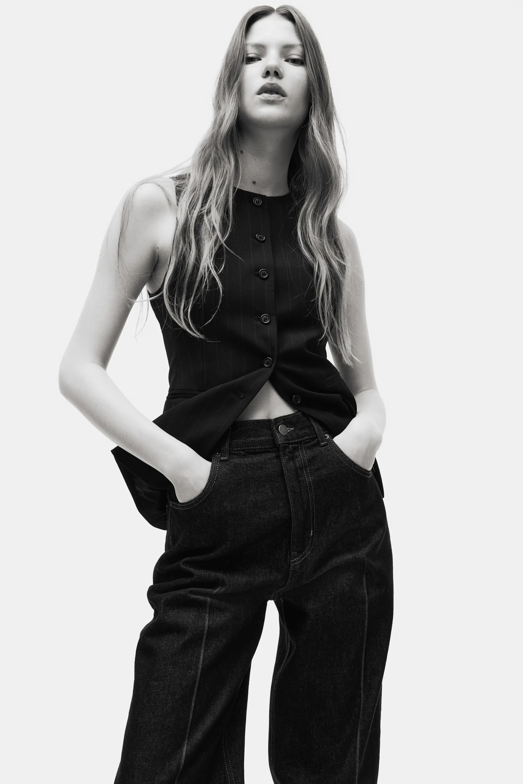 Bootcut High Jeans - Bleu denim foncé