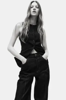 Bootcut High Jeans - Bleu denim foncé — photo 1