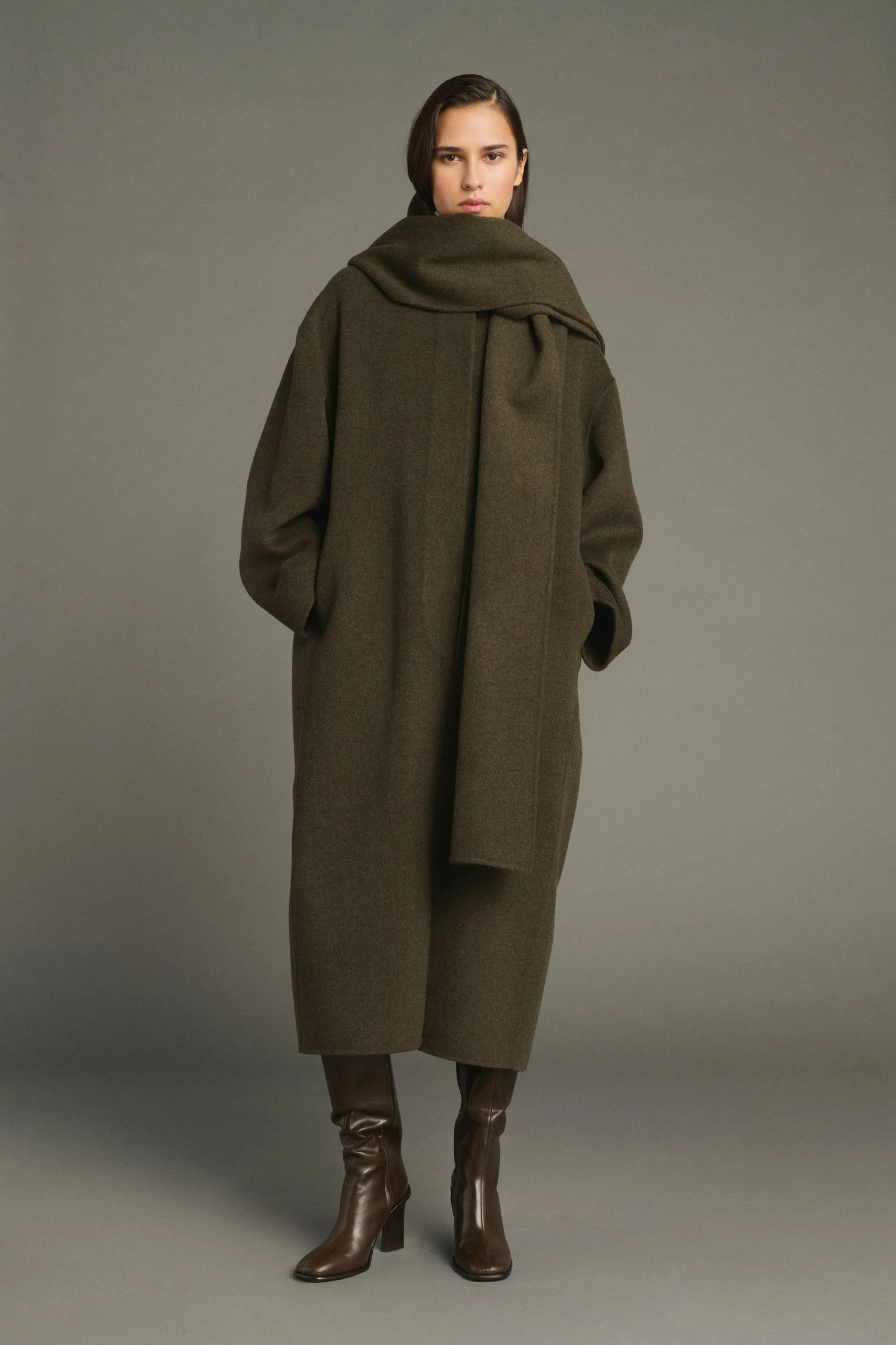 MANTEAU FINN KAKI CHINÉ