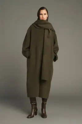 MANTEAU FINN KAKI CHINÉ — photo 1