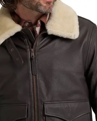 Blue Bell Regular Leather Aviator Jacket Chocolate Torte — photo 3
