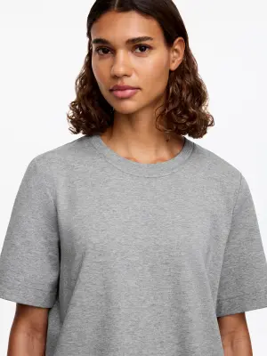 T-shirt signature structuré - Gris chiné — photo 4