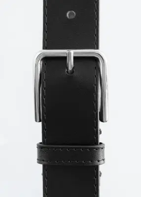 Ceinture en cuir - Noir — photo 2