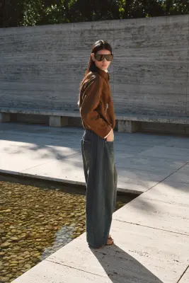 Veste en tissu gratté - Marron — photo 2