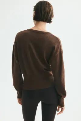 Gilet en maille fine - Marron chiné — photo 3