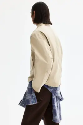 Veste workwear courte - Beige — photo 4
