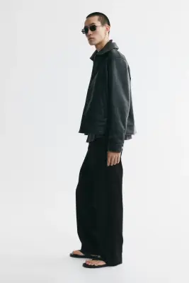 Pantalon chic Relaxed Fit à jambes larges - Noir — photo 3