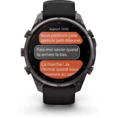 Garmin Fenix 9 Pro InReach amoled 47mm Sapphire Titane Carbon Gray DLC bracelet noir/gris galet 010-04336-11 — photo 3