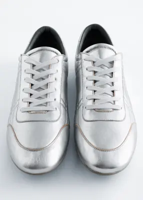 Baskets minimalistes en cuir - Argenté — photo 2