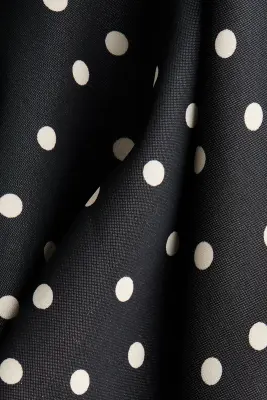 Robe à écharpe en satin - Noir/pois — photo 5
