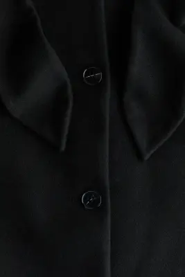 Scarf-collar twill jacket - Noir — photo 4