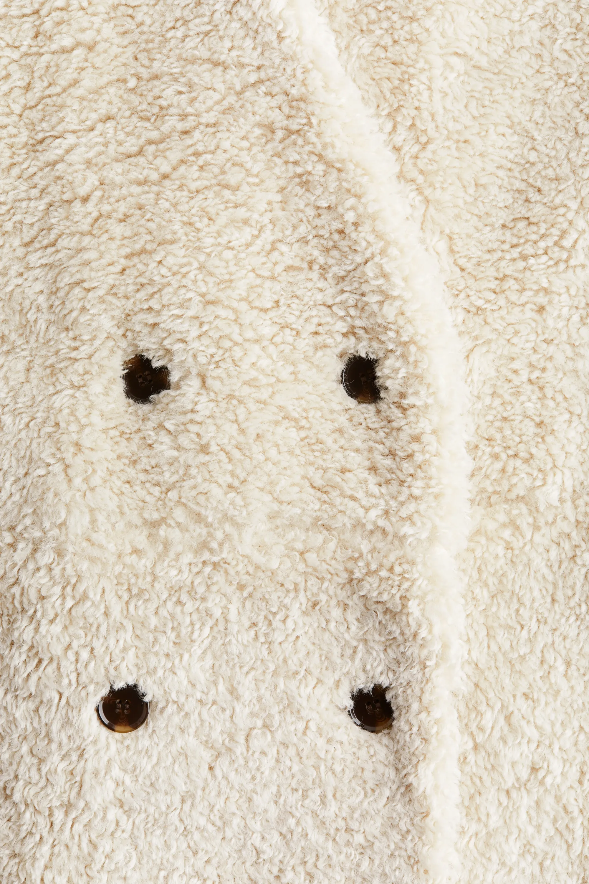 Manteau maxi en tissu Teddy bear - Beige clair