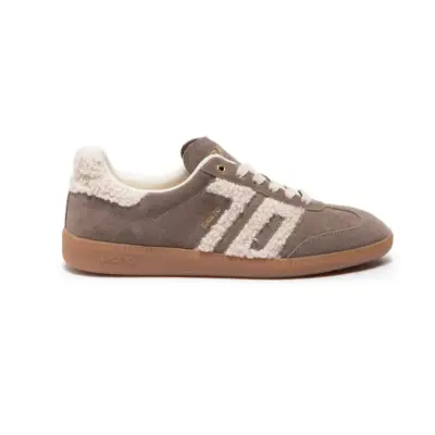 Baskets cloud beige suede castagno - Back 70